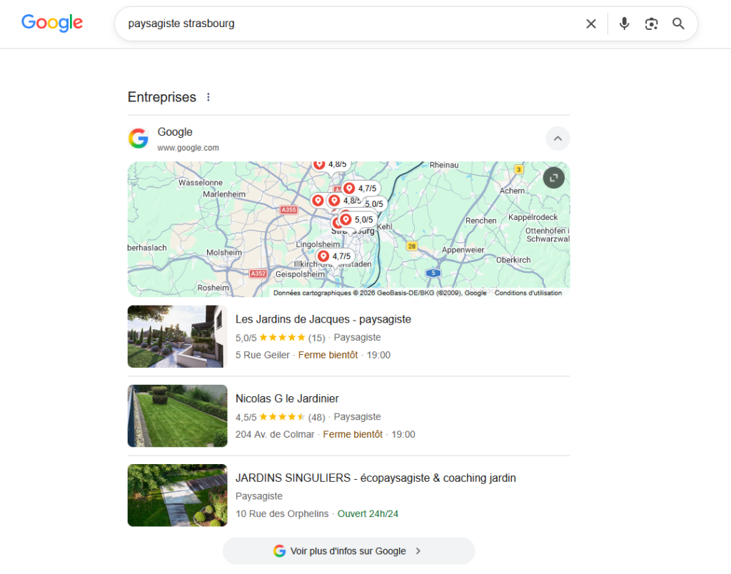 comment apparaitre dans le local pack de Google
